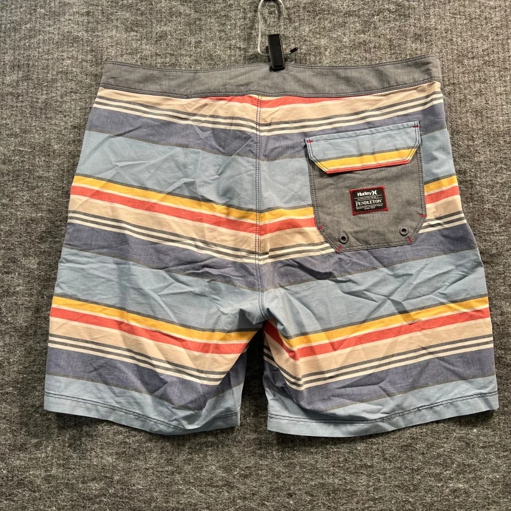 Hurley Pendleton National Park Collection Striped Board Shorts Mens 33 Blue